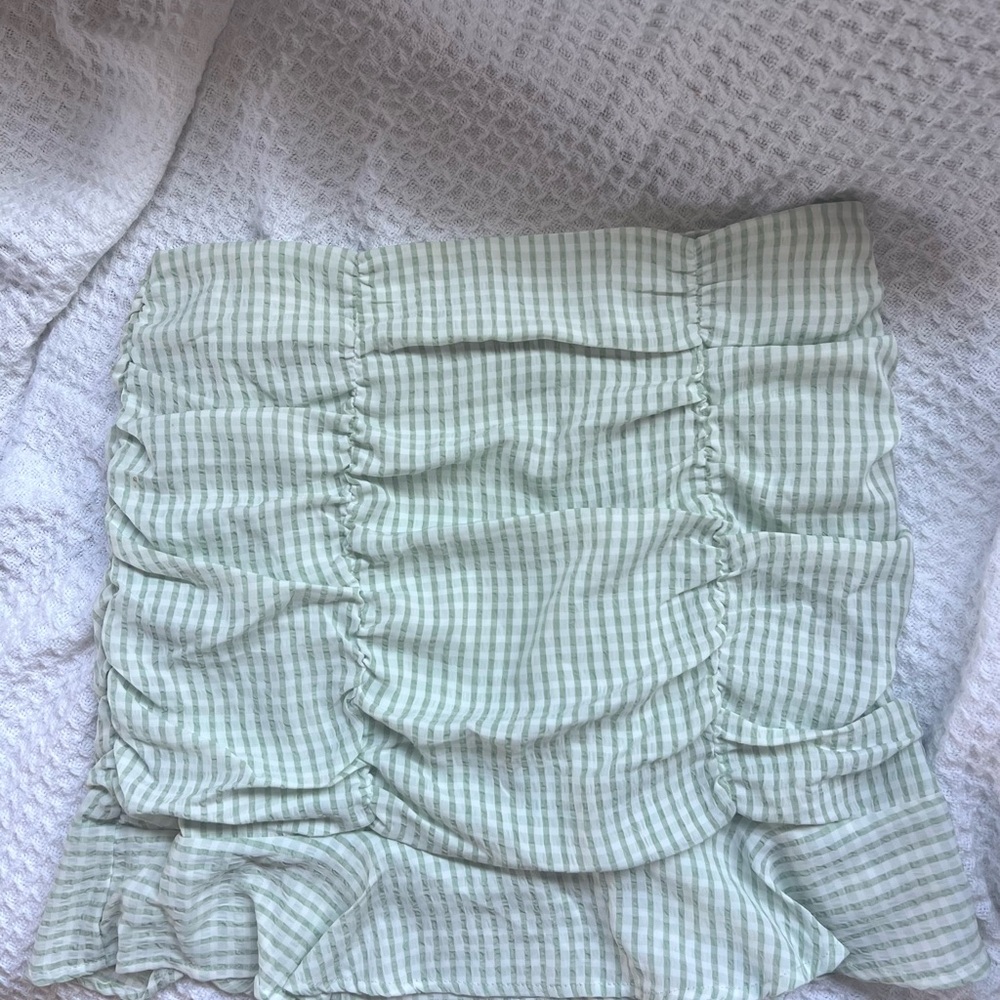 Fab’rik Aster Gingham Skirt Light Sage size Large